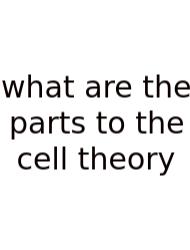 What Are The Parts To The Cell Theory