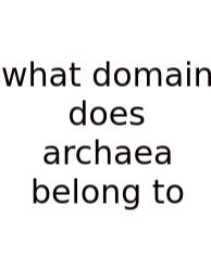 What Domain Does Archaea Belong To